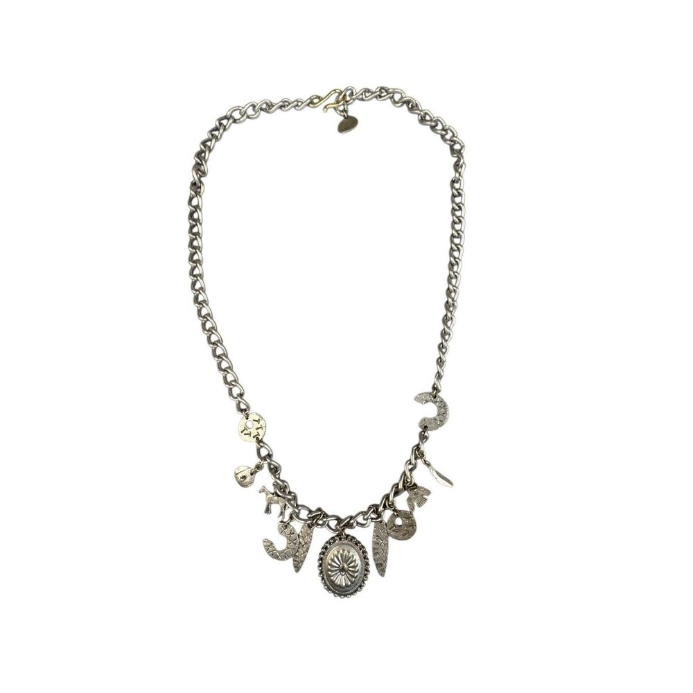 Southwestern Charm Statement Necklace | Silver Tone | Horse • Thunderbird • Conc